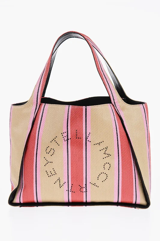 Stella Mccartney Striped Raffia Tote Bag