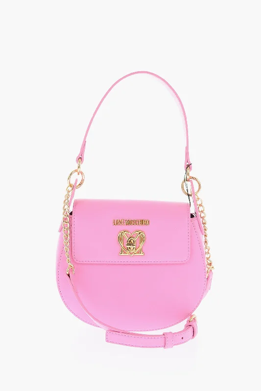 Moschino Love Faux Leather Crossbody Bag With Mini Golden Monogram