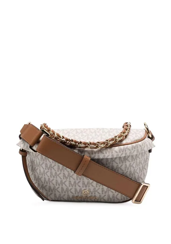 MICHAEL Michael Kors Extra Small Slater Sling Pack, Vanilla & Acorn