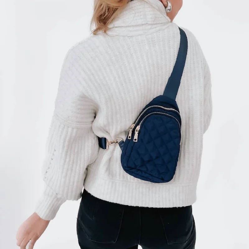 Pinelope Puffer Bum Bag In Navy