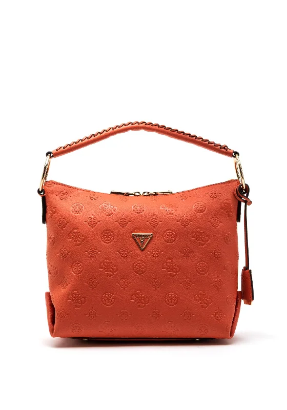 Guess Helaina 4G Peony Logo Shoulder Bag, Papaya