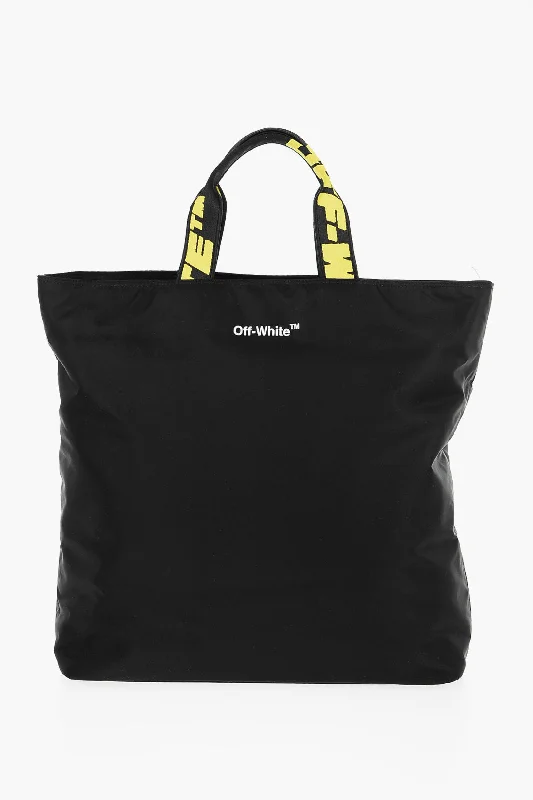 Off-White Nylon Hardcore Tote Bag With Logoed Handles