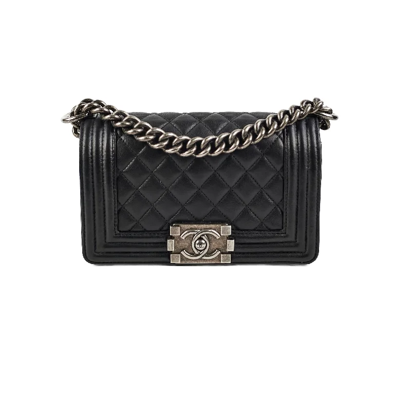 Chanel Small Boy Black Lambskin - Series 19