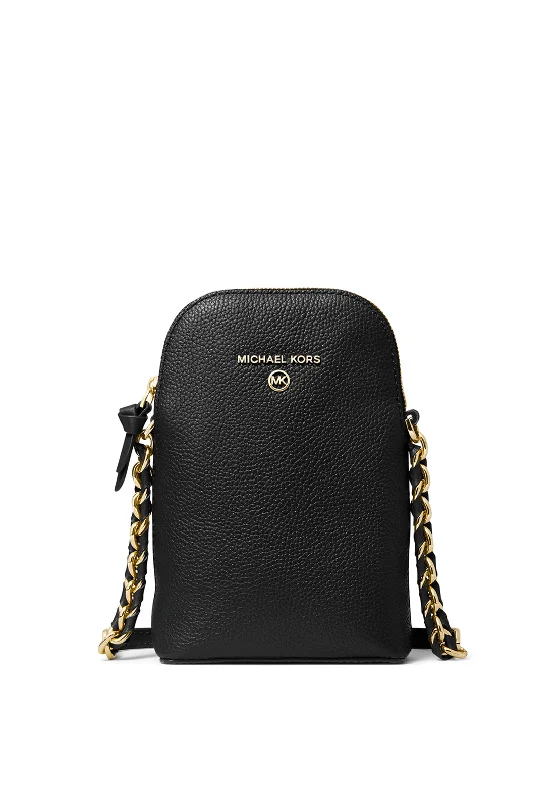 MICHAEL Michael Kors Jet Set Charm Leather Pebble Crossbody Bag, Black