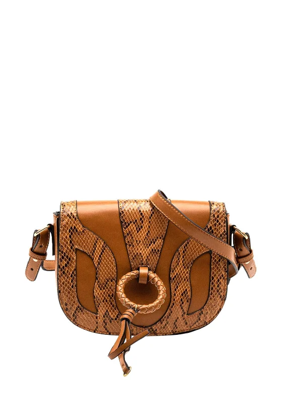 Zen Collection Crocodile Print Crossbody Bag, Brown Multi