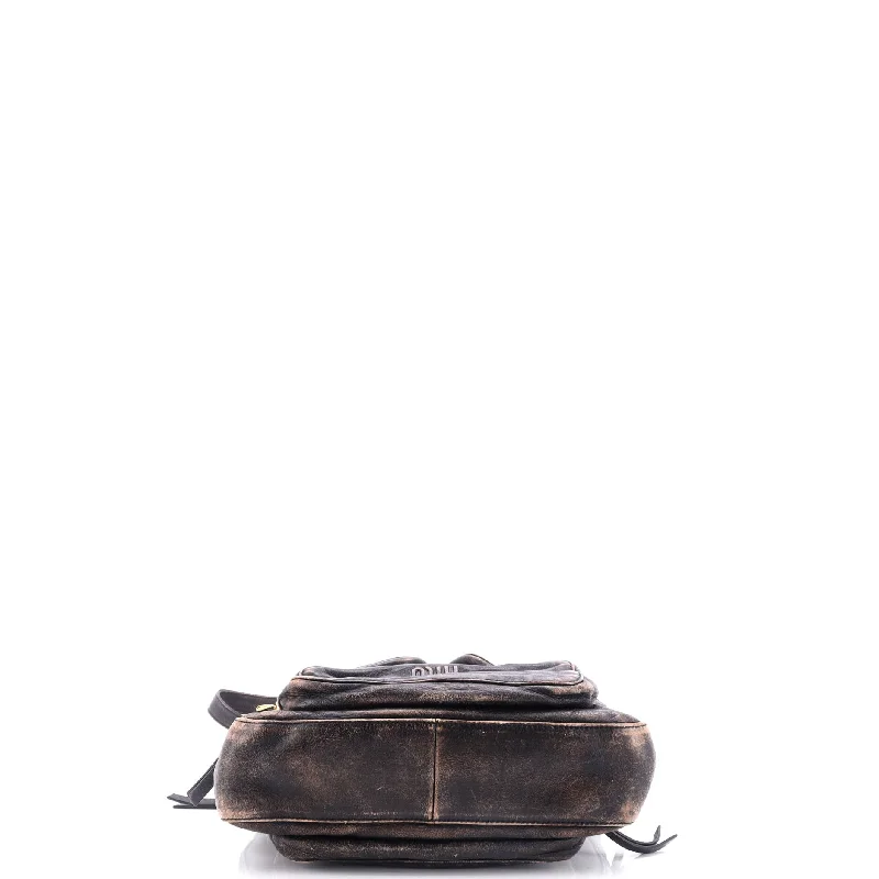 Multiple Pocket Tote Distressed Leather