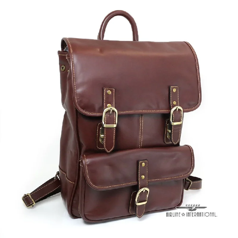 Chester Square Leather Flap Backpack