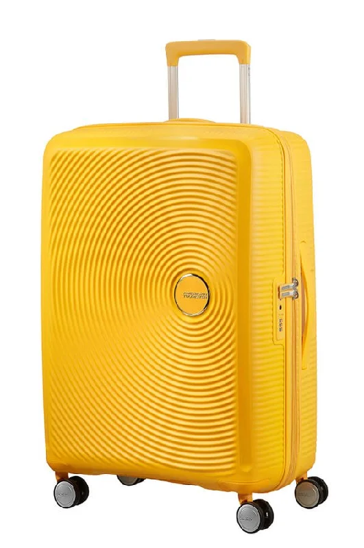 American Tourister Soundbox 67cm Medium Spinner-Expandable | Golden/Yellow