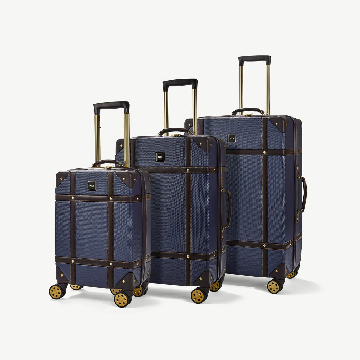 Vintage Hardshell 3pc Suitcase Set - Navy