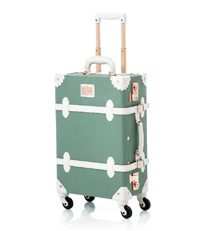 WildFloral Spinner Suitcase - Embossed Mint