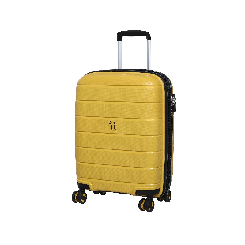 IT Luggage 21.3" Asteroid 8-Wheel Hardside Expandable Carry-on, Cheese Yellow