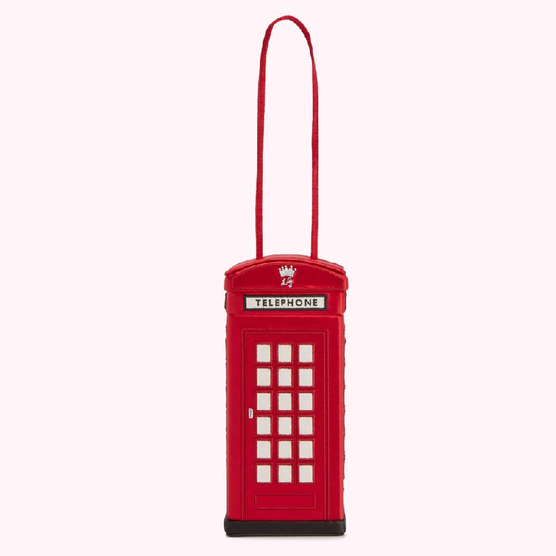 LULU RED LULU CALLING PHONEBOX CLUTCH