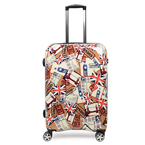 NEWCOM Luggage 20 Inch Hard Shell Spinner Wheels Printed National Flag Graffiti ABS +PC Build-In TSA Lock Lightweight Traveling Carry On for Hip Pop Punk Youth