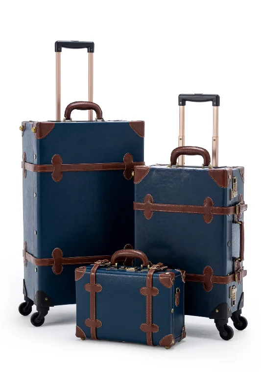 SarahFace 3 Pieces Luggage Sets - Navy Blue's