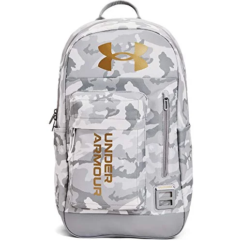 Under Armour Adult Halftime Backpack , White (100)/Metallic Gold , One Size Fits All