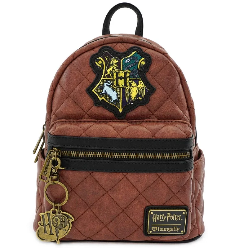 Loungefly Harry Potter Hogwarts Crest Faux Leather Quilted Mini Backpack