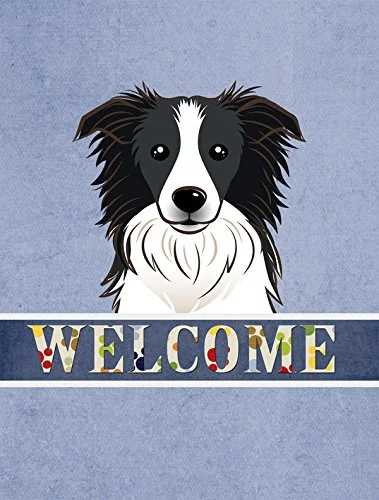 Caroline'S Treasures Bb1427Gf Border Collie Welcome Flag, Small, Multicolor