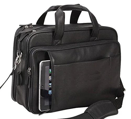 Bellino Leather Laptop Briefcase Black