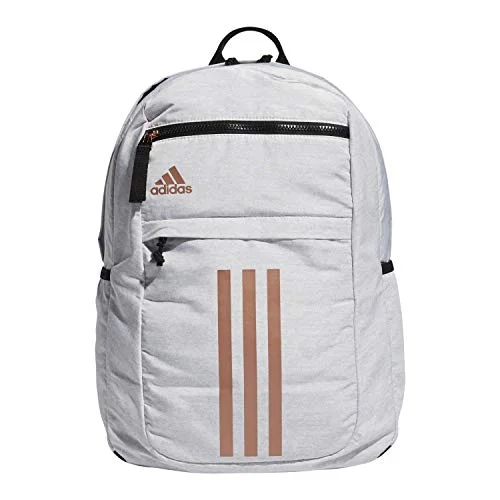 adidas Unisex League 3 Stripe Backpack, White/Black/Rose Gold, One Size