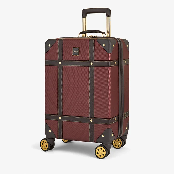 Rock Vintage Spinner Cabin Case 54cm - Burgundy