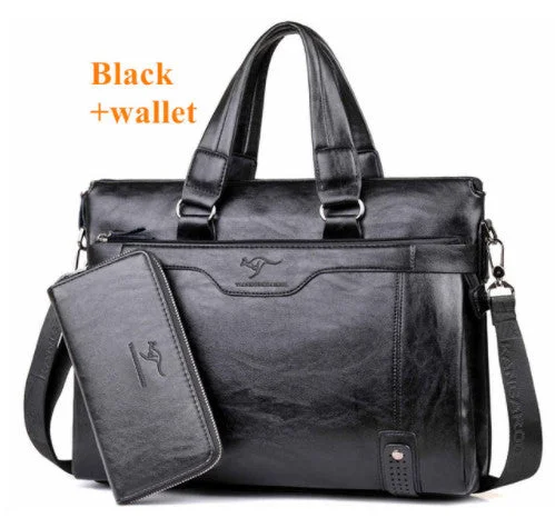 black with wallet