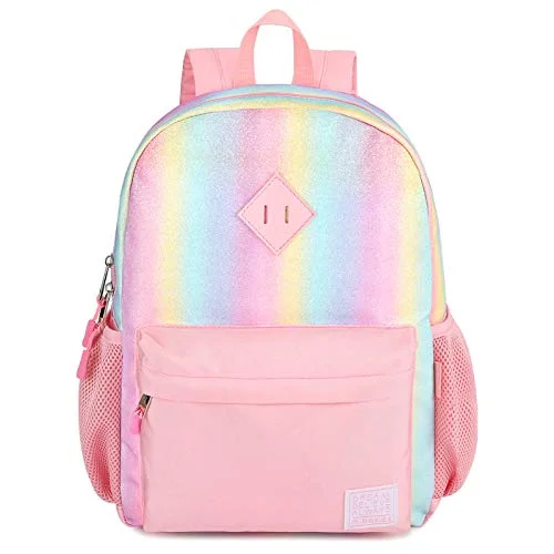 mibasies Toddler Backpack for Girls Kids Kindergarten Unicorn Rainbow Bag