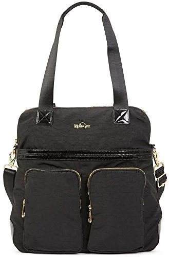 Kipling Camryn Solid Laptop Handbag, Black Patent Combo