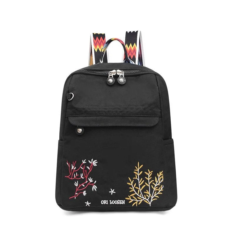 Embroidery shoulder bag female wholesale Korean version of the fashion large capacity travel backpack female new wild outdoor casual bag