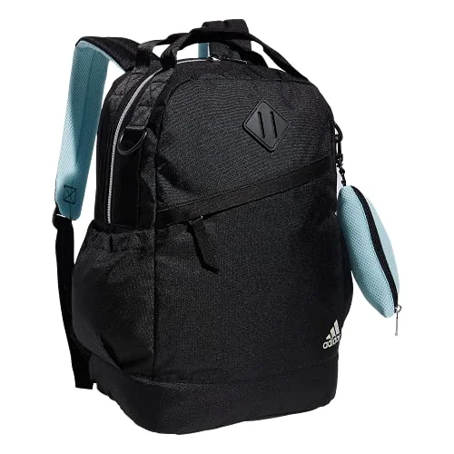 adidas Women's Squad Backpack, Black/Halo Mint Green/Silver Metallic, One Size