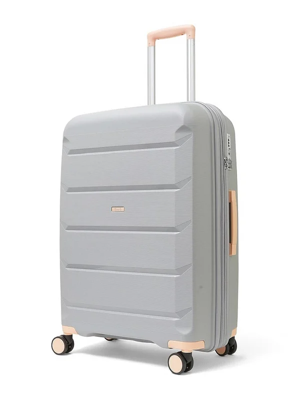 Tulum Expandable Hardshell Medium Suitcase 66cm - Grey / Peach