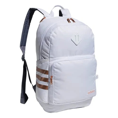 adidas Classic 3S 4 Backpack, White/Onix Grey/Rose Gold, One Size