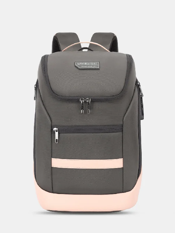 Lavie Sport Emperor 24L Anti-theft Laptop Backpack For Men & Women |Boys & Girls Pink/Grey