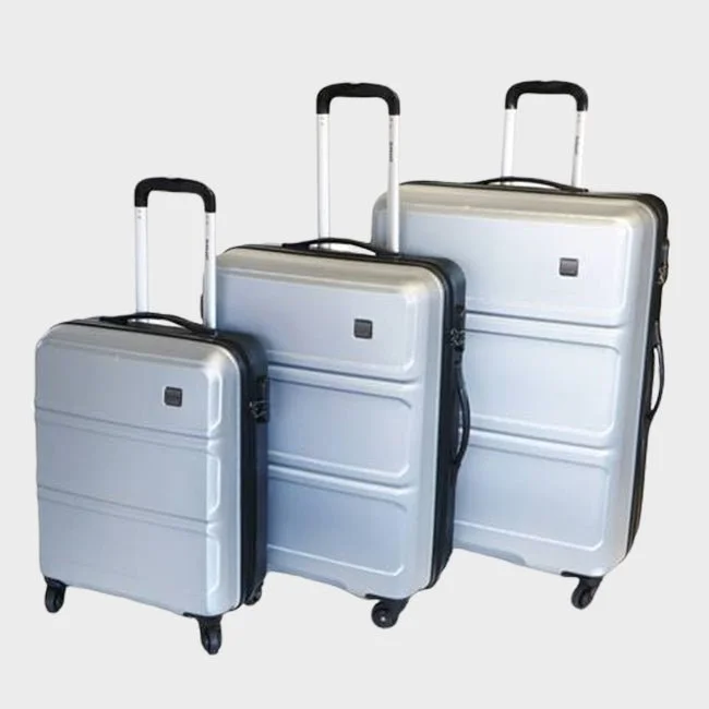 Tosca Elegant Vibe 3 Piece Luggage Trolley Set | Silver/Black