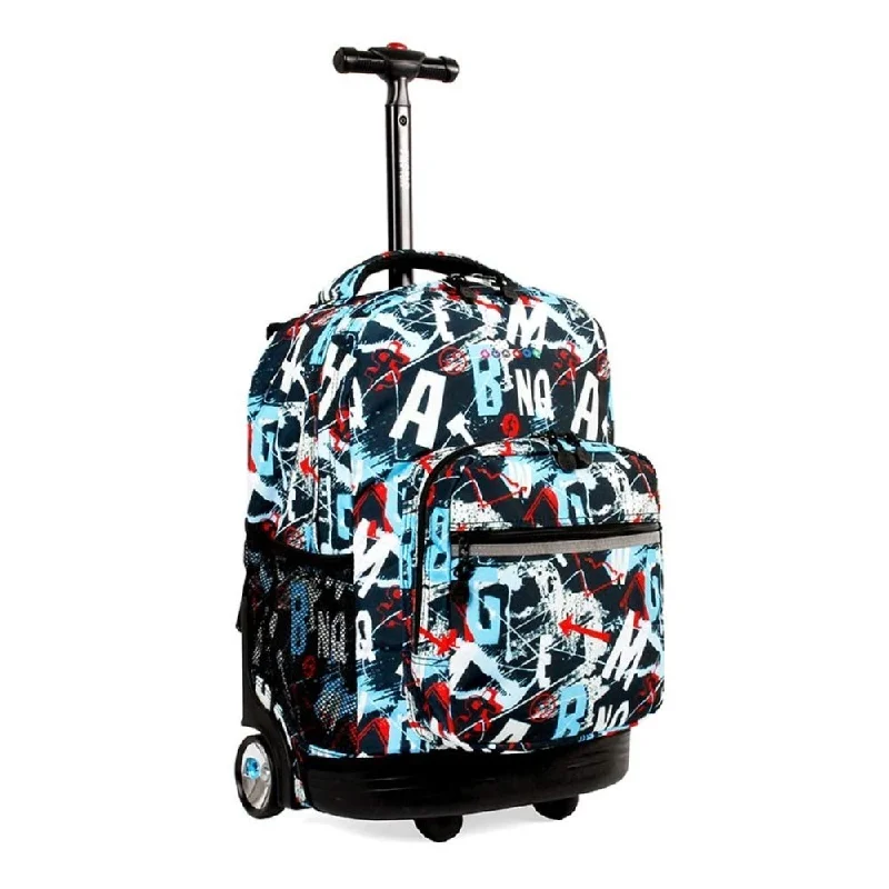 J World New York Sunrise Rolling Backpack, Graffiti