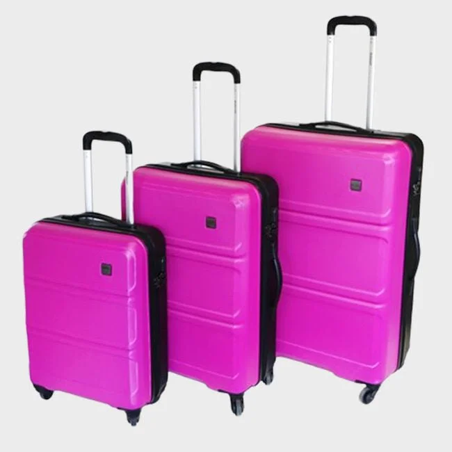 Tosca Elegant Vibe 3 Piece Luggage Trolley Set | Pink/Black