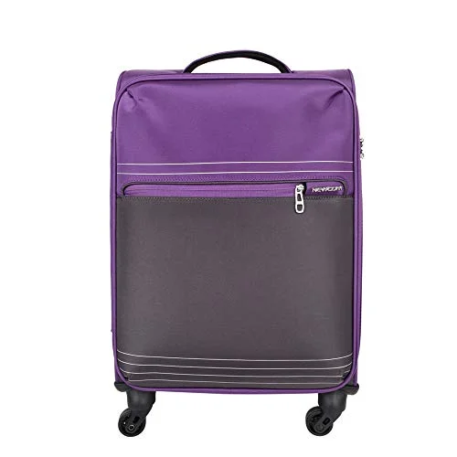 NEWCOM Carry On 20 Inch Luggage Softside with Packing Organizers Polyester Trolley Case Softshell Hand Baggage Cabin with Spinner Wheels Build-in TSA Lock for Fluent Travelers