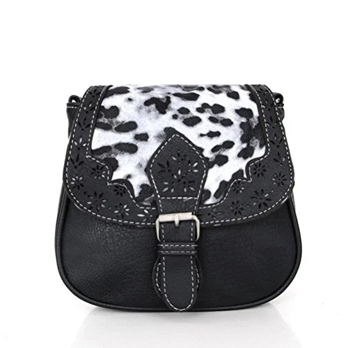 Bibitime Hollow Flower Design Ethnic & Leopard Cross Body Bags Phone Change Bag Handbag Messenger