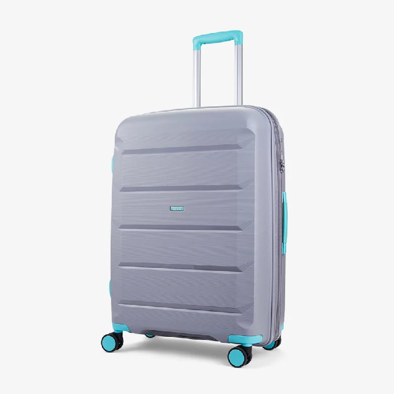 Tulum Expandable Hardshell Medium Suitcase 66cm - Grey / Aqua