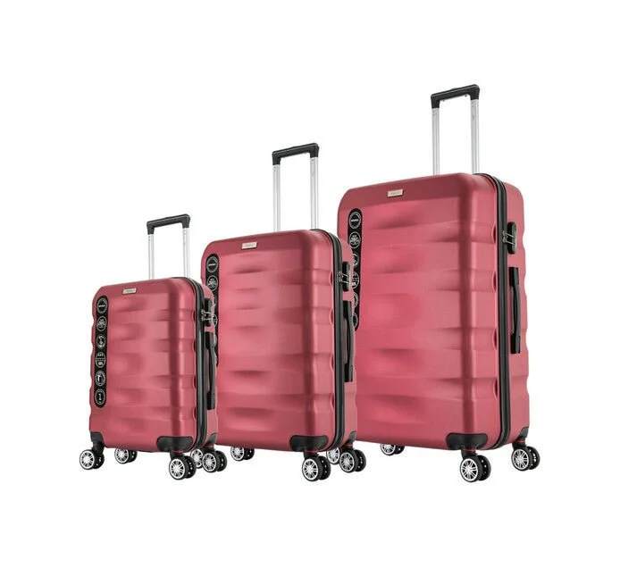 Tosca Mykonos 3 Piece Luggage Trolley Set | Red