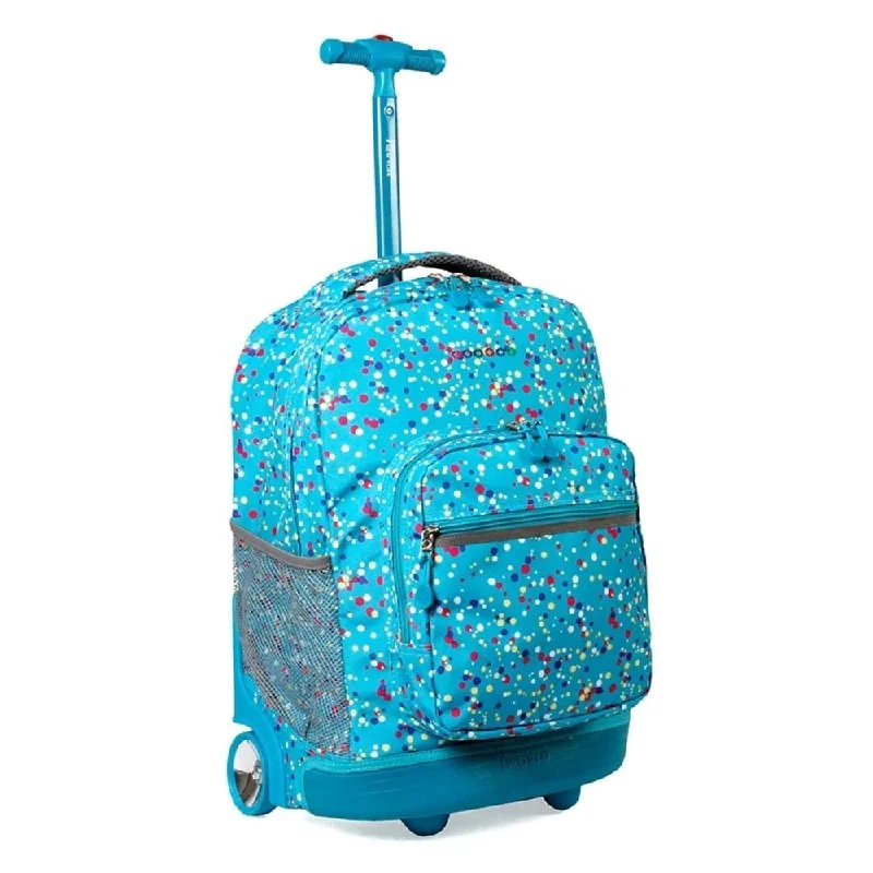 J World New York Sunrise Rolling Backpack, Color Dots