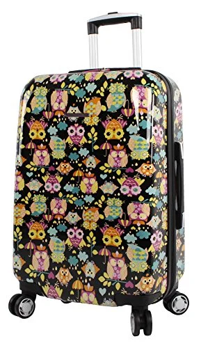 Lily Bloom Hardside 20" Carry On Design Pattern Spinner Luggage For Woman (20in, What A Hoot)