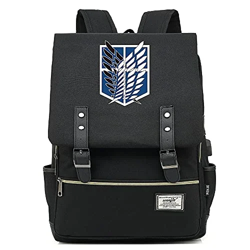 Attack On Titan Anime College Style Backpack Usb Leisure Backpack For Adult Teenagers Boys And Girls 1 One Size