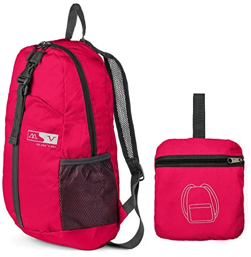 Folding Backpack -Compact Light And Durable - Folds Easily Into Built-In Pouch - Great For