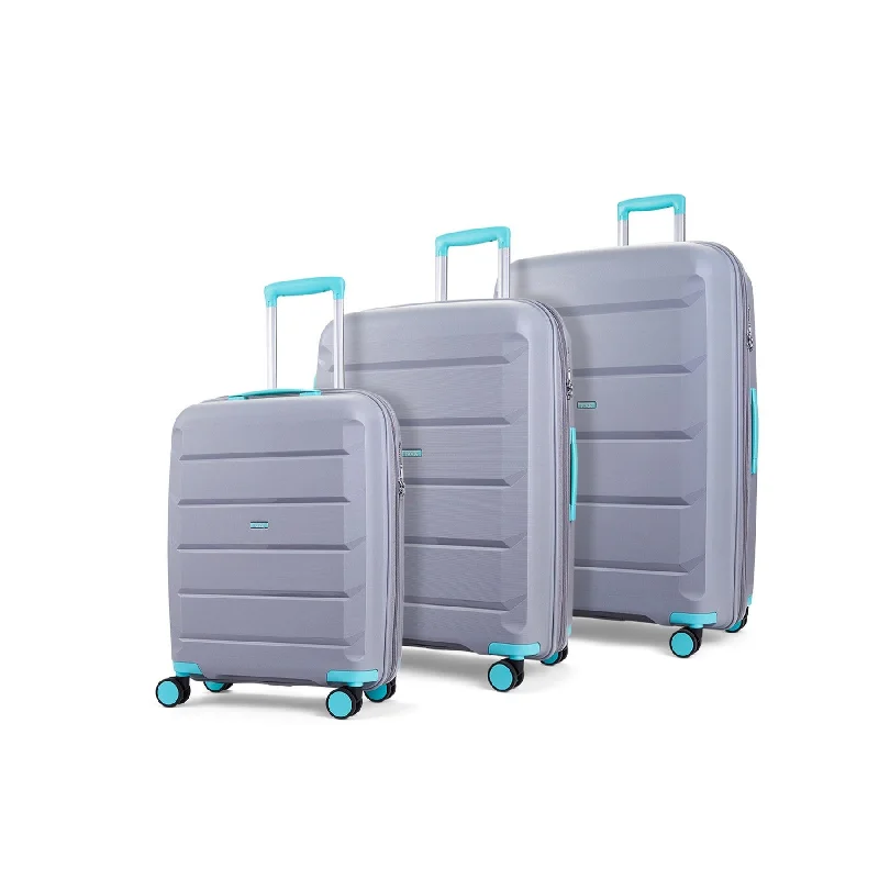 Tulum Expandable Hardshell 3pc Set - Grey / Aqua