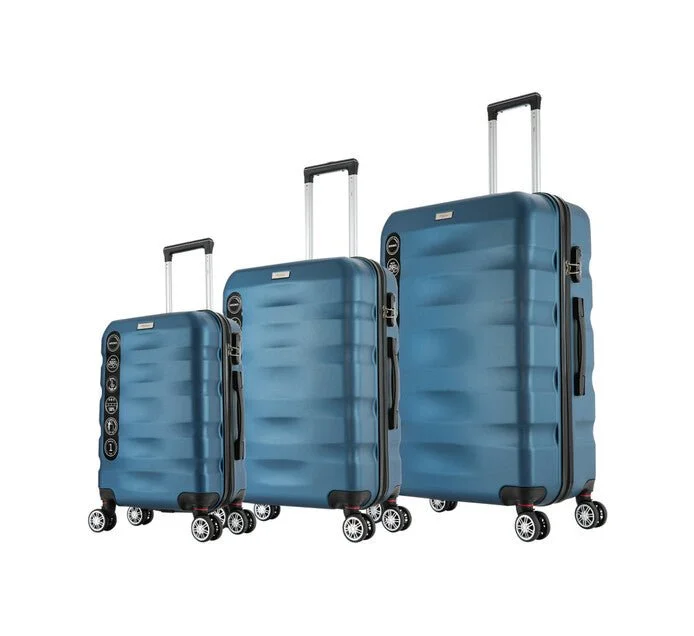 Tosca Mykonos 3 Piece Luggage Trolley Set | Blue